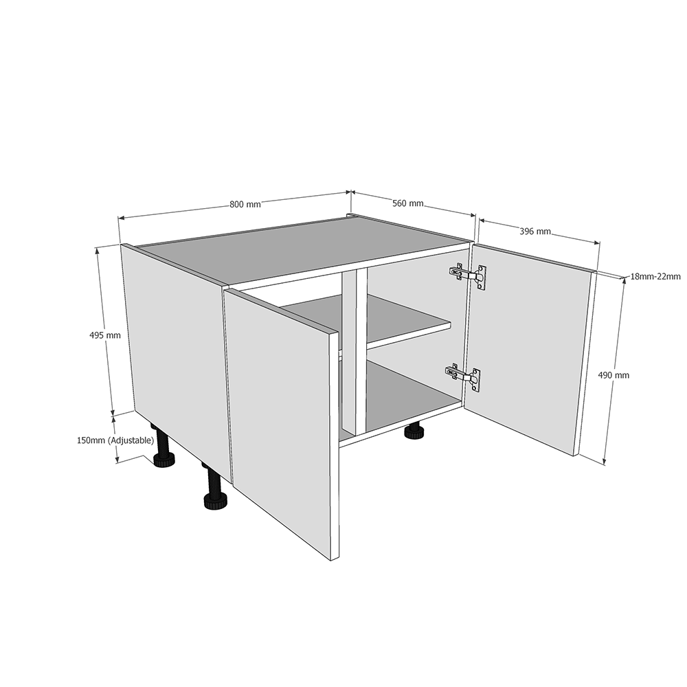 800mm kitchen deals sink base unit