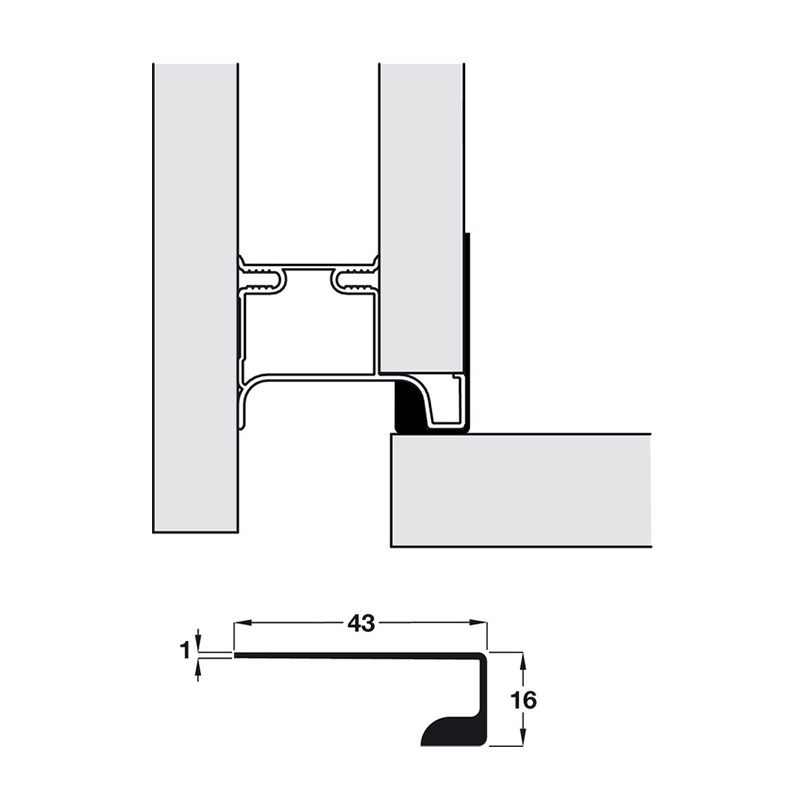 Appliance Spacer Profile for - for True Handleless - Bronze Anodised Dimensions