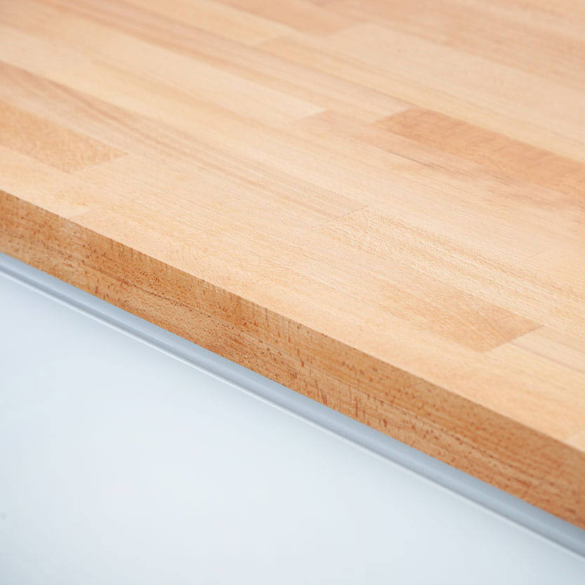 Natural Beech - Real Wood Worktop - 27mm Thick Angled