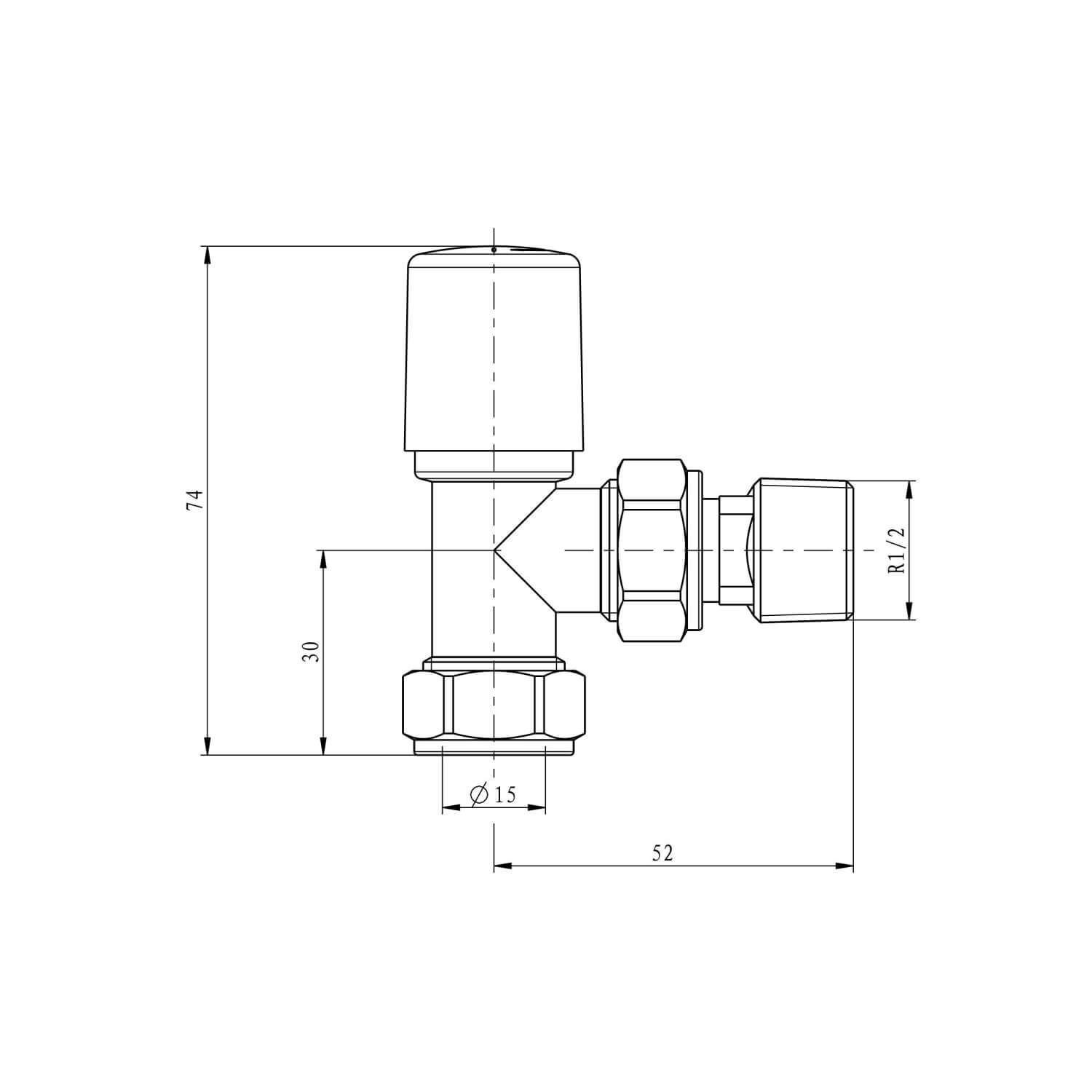 Modern Towel Rail Valves Angled (Pair) TRV002_2