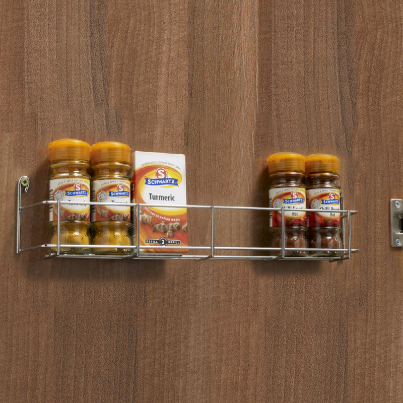 Single Tier Wire Spice Rack For Door Mounting - 400mm Door Spice Rack