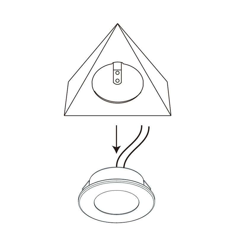 Mains LED Cabinet Light (2.5w) - Triangle Remove to recess