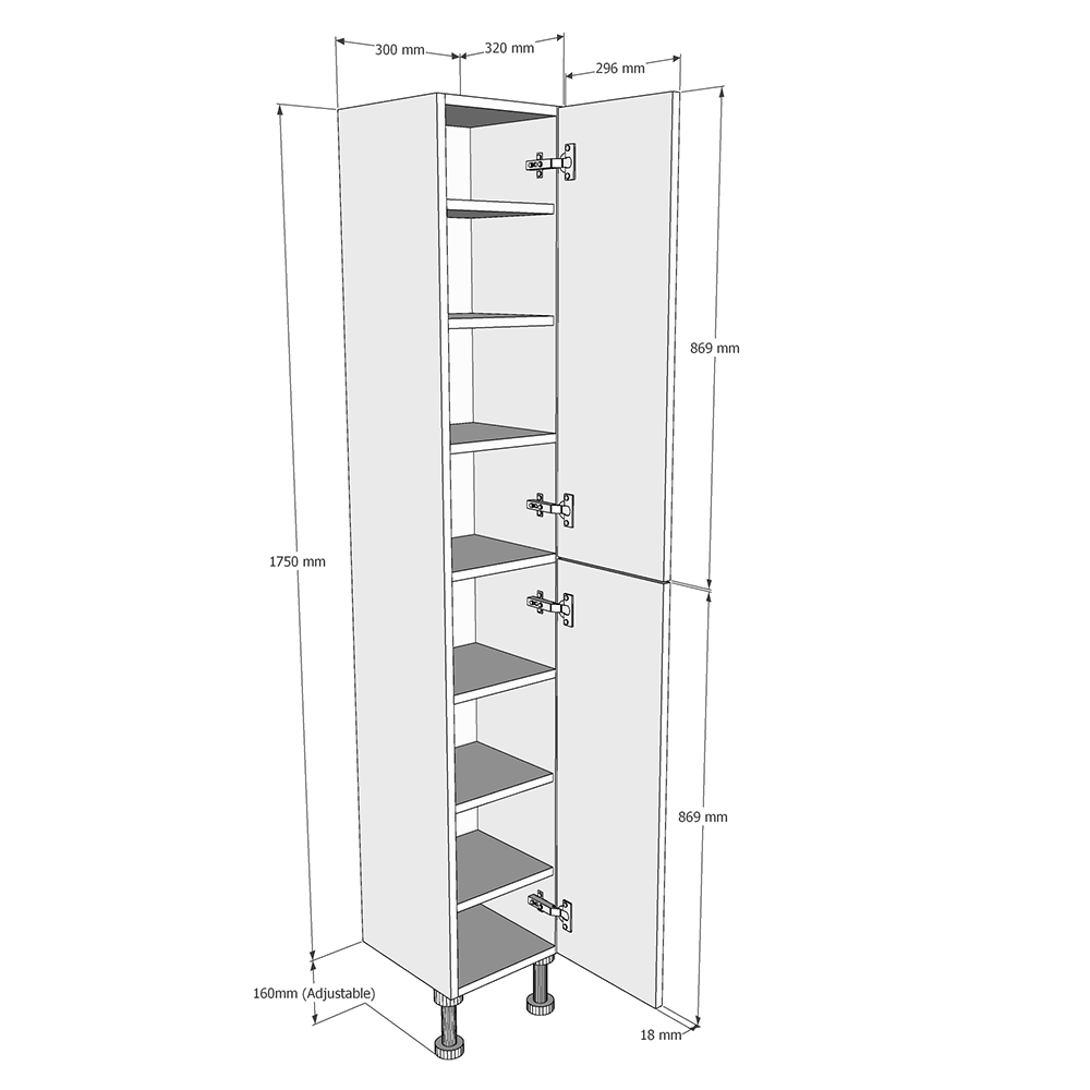 300mm Tower Unit - Reduced Depth - Traditional Dimensions