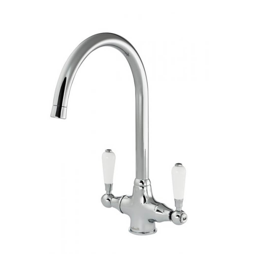 Premium Stainless Steel 2 Bowl Sink & Belmore Chrome Tap Pack Tap Image