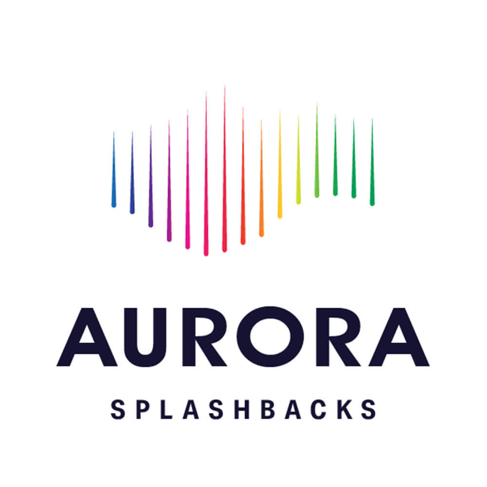 Aurora Painted Glass Splashback - Standard Sizes - Indigo Aurora Splashbacks Logo