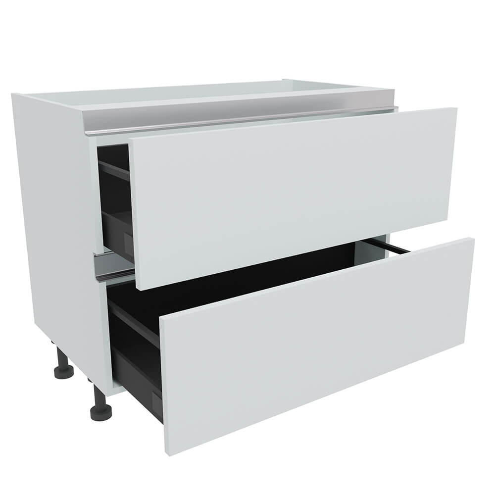 1000mm True Handleless 2 Drawer Base Unit