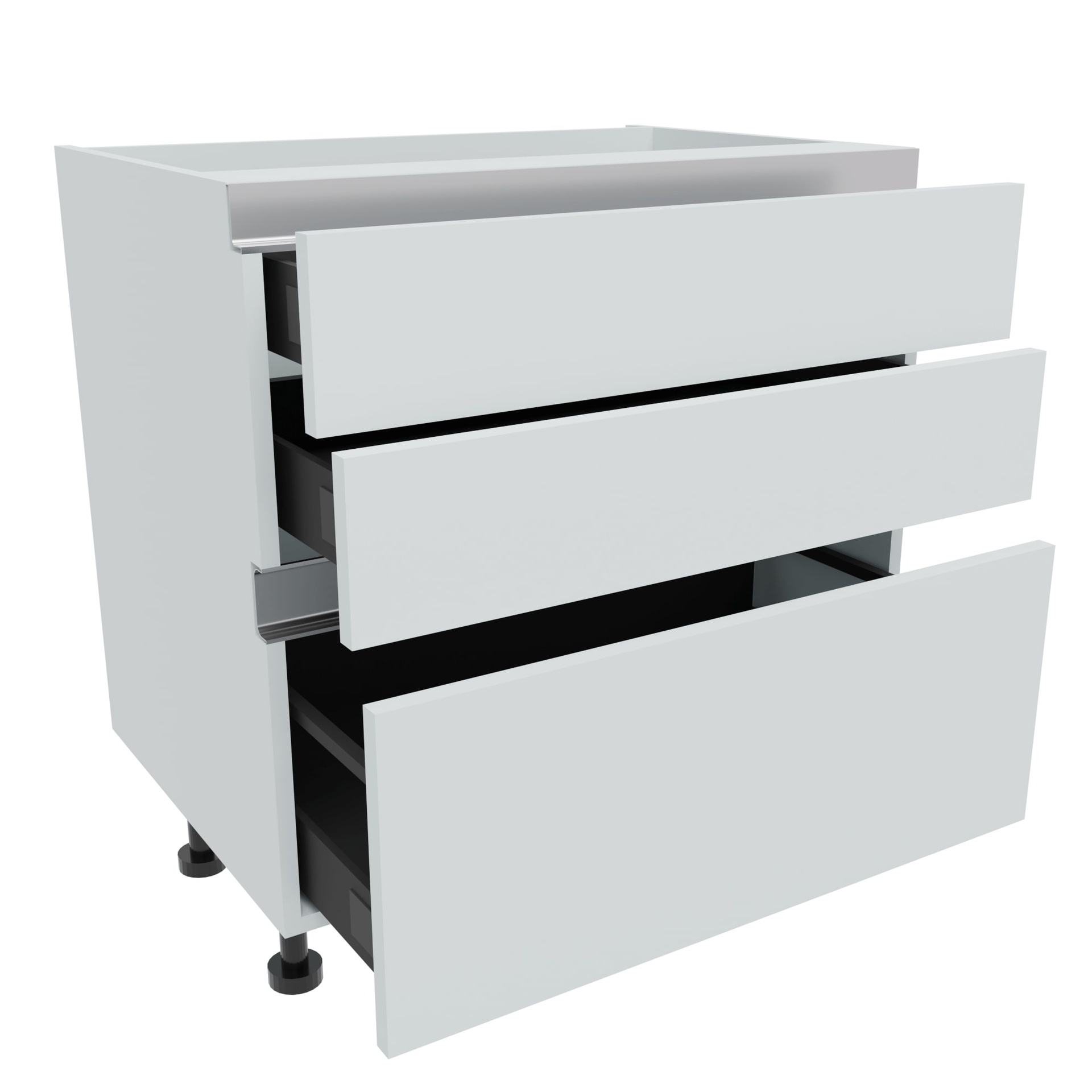 800mm True Handleless 3 Drawer Base Unit