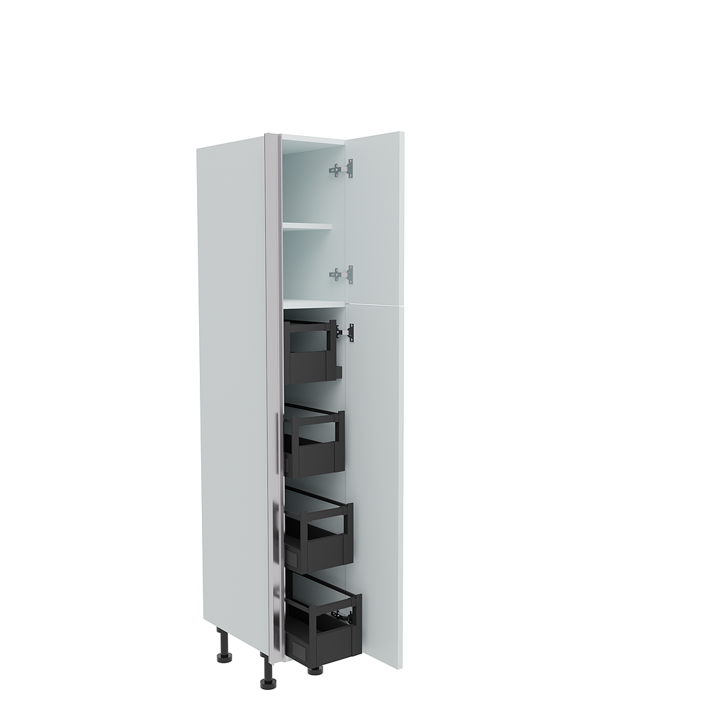 300mm True Handleless Larder Unit with 4 x Internal Drawers - RH Hinge (Low)