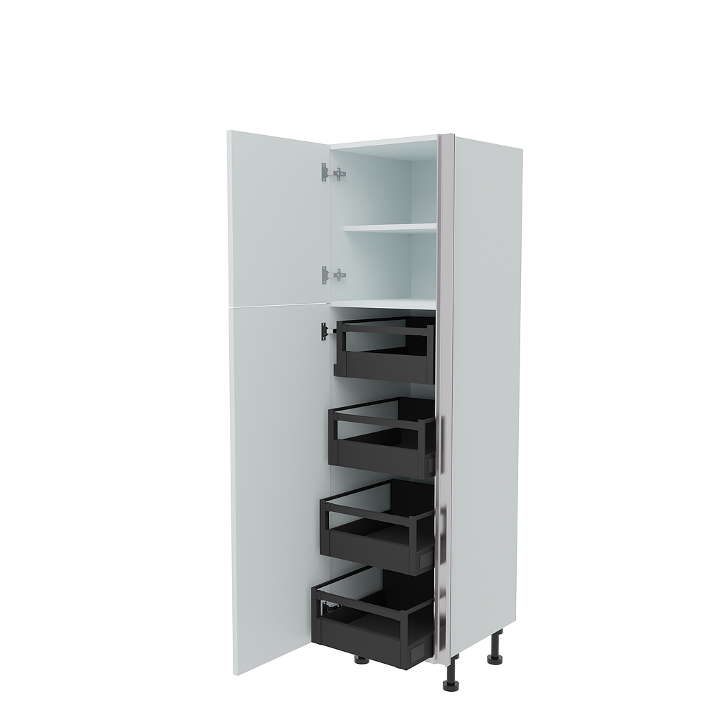 500mm True Handleless Larder Unit with 4 x Internal Drawers - LH Hinge (Low)