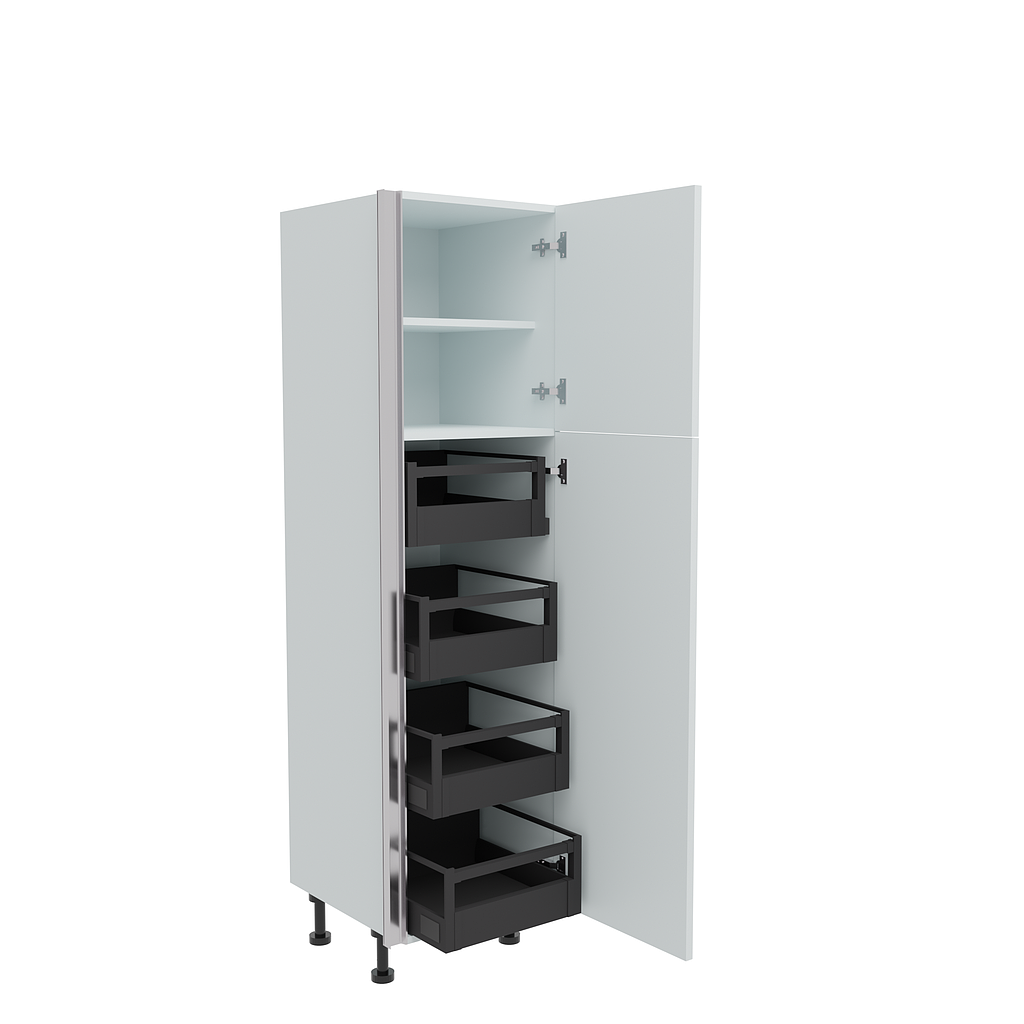 500mm True Handleless Larder Unit with 4 x Internal Drawers - RH Hinge (Low)