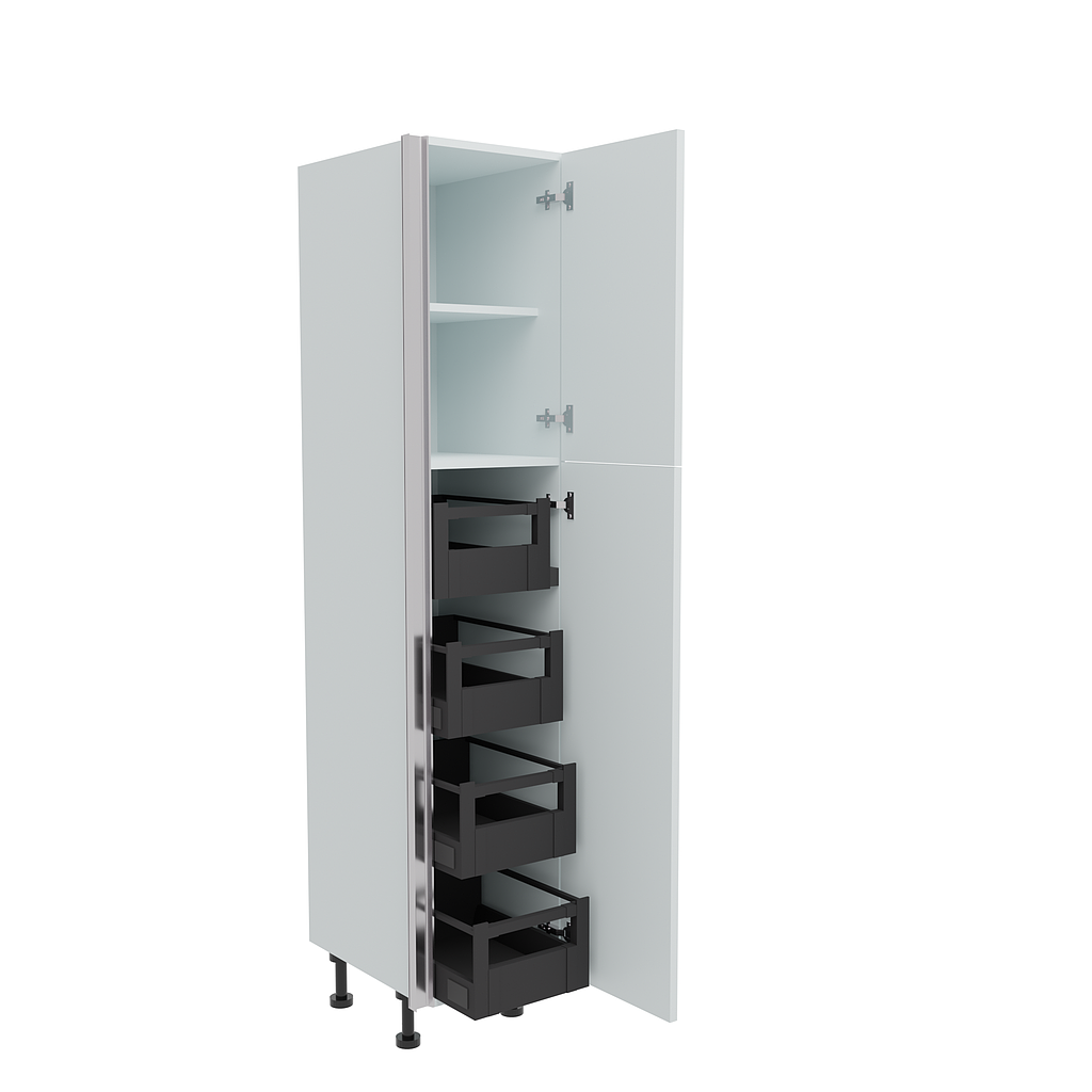 400mm True Handleless Larder Unit with 4 x Internal Drawers - RH Hinge (Medium)