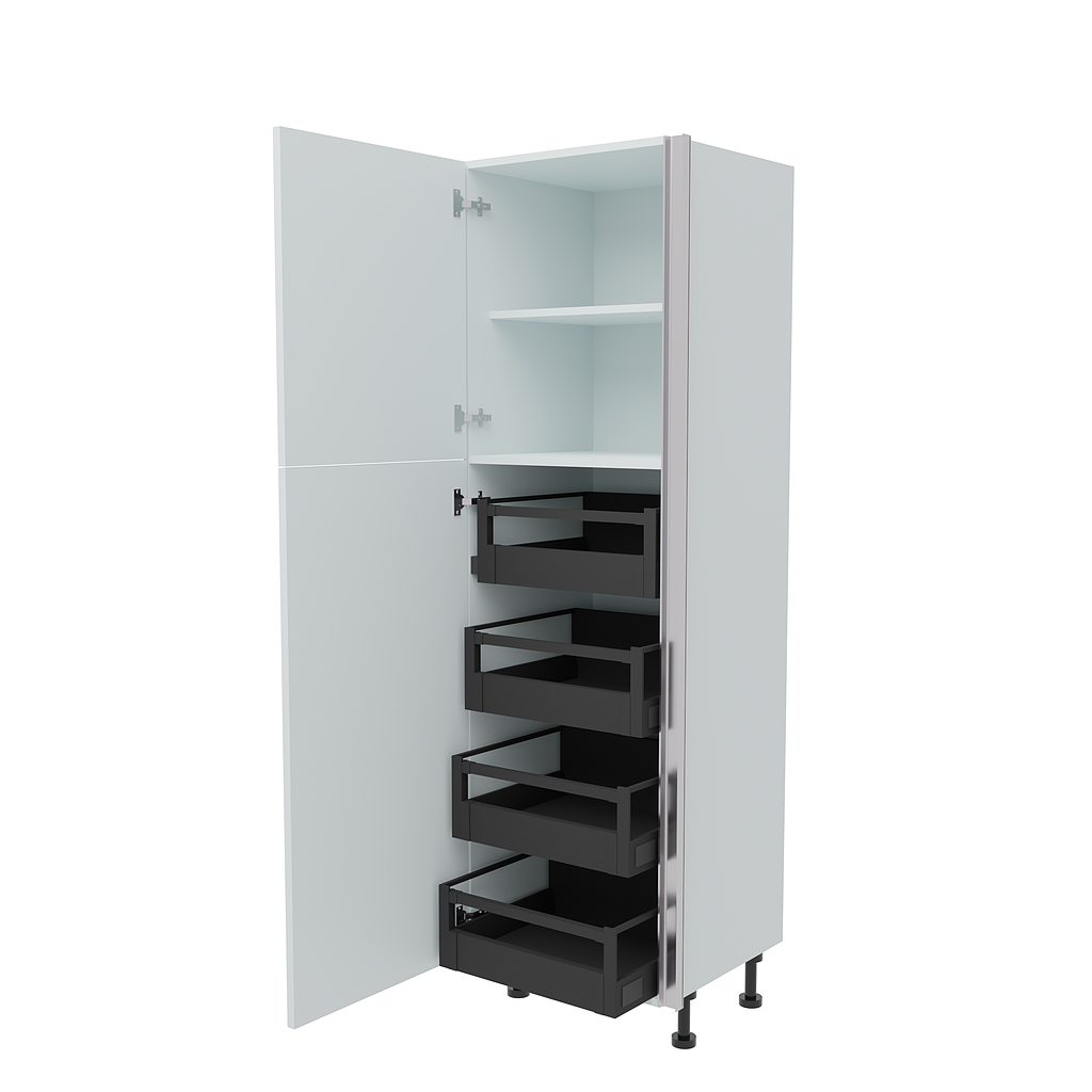 600mm True Handleless Larder Unit with 4 x Internal Drawers - LH Hinge (Medium)