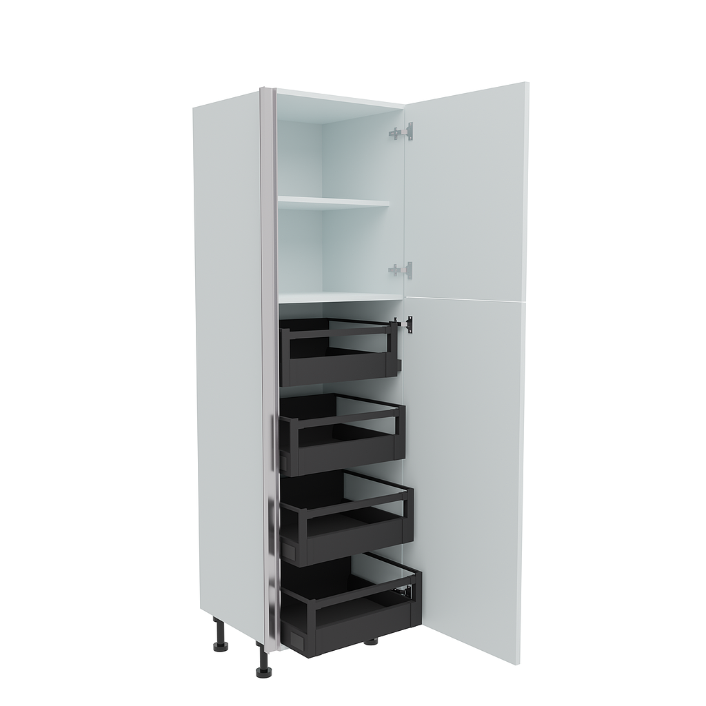 600mm True Handleless Larder Unit with 4 x Internal Drawers - RH Hinge (Medium)