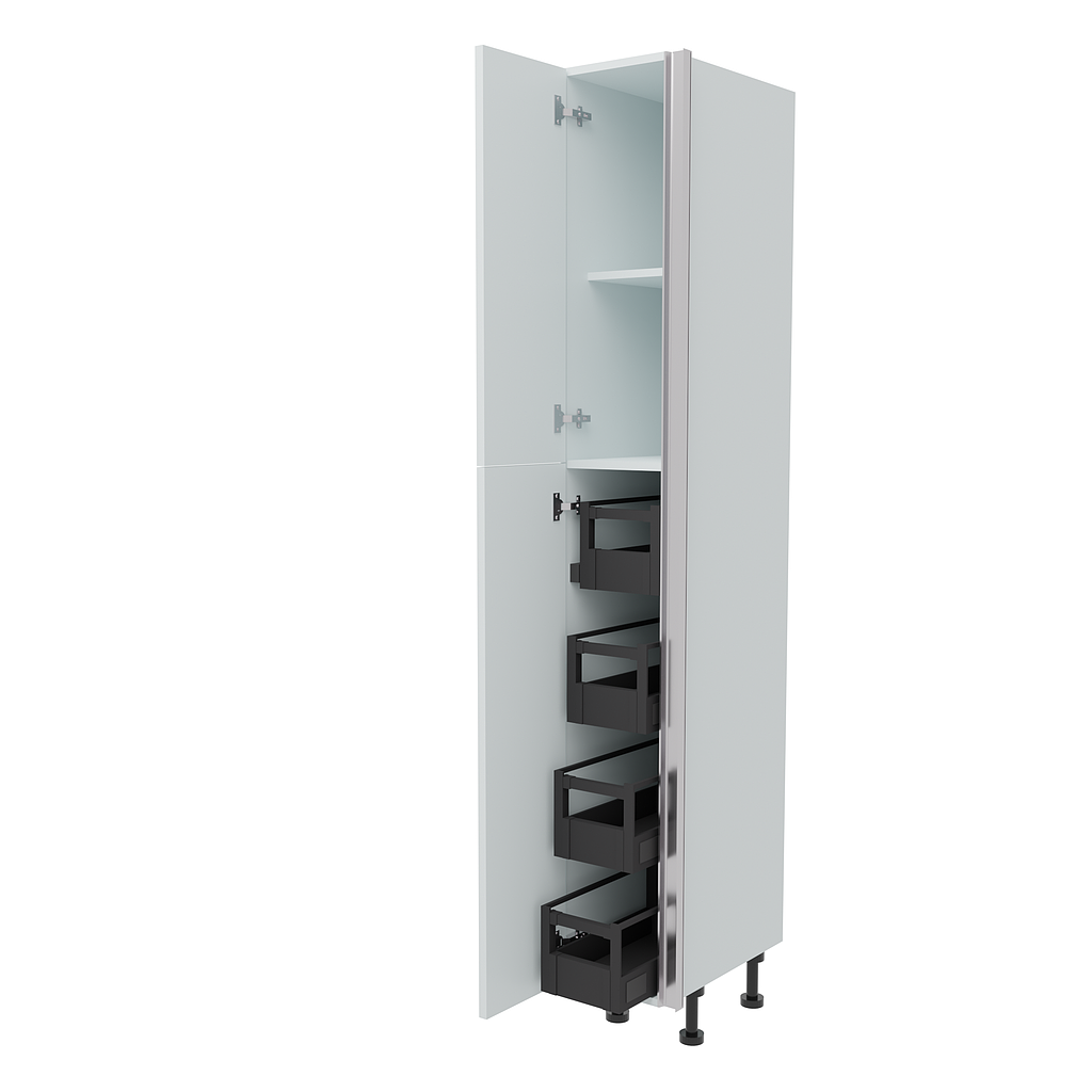 300mm True Handleless Larder Unit with 4 x Internal Drawers - LH Hinge (High)