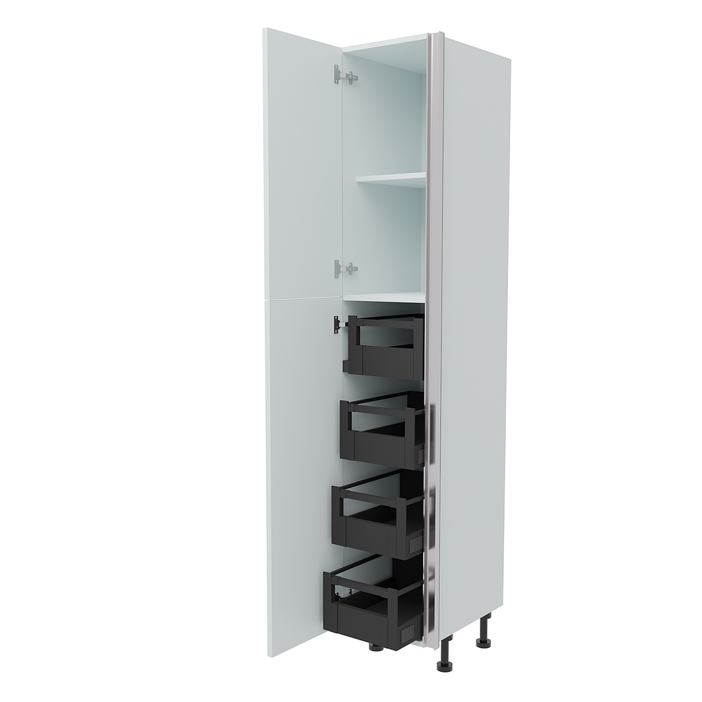 400mm True Handleless Larder Unit with 4 x Internal Drawers - LH Hinge (High)