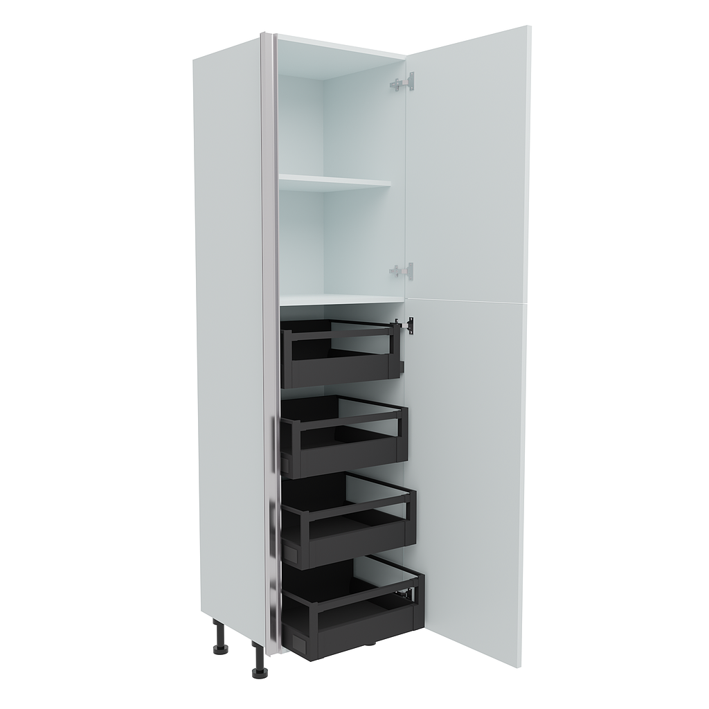 600mm True Handleless Larder Unit with 4 x Internal Drawers - RH Hinge (High)