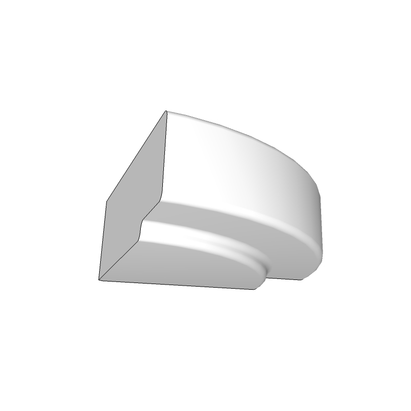 Liscio Radius End Cornice Block - Universal