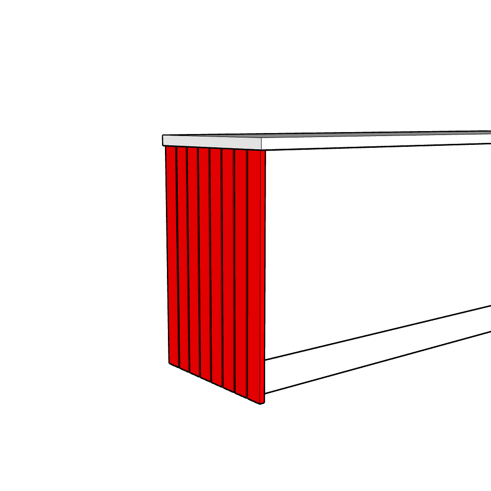 Bewdley Base End Panel - T&G - Standard Height - 890 x 625 x 18mm