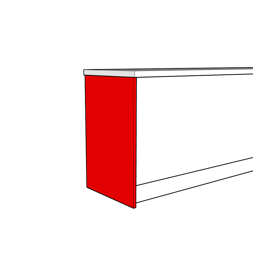 Bowood Base End Panel - Plain - Standard Height - 890 x 625 x 18mm