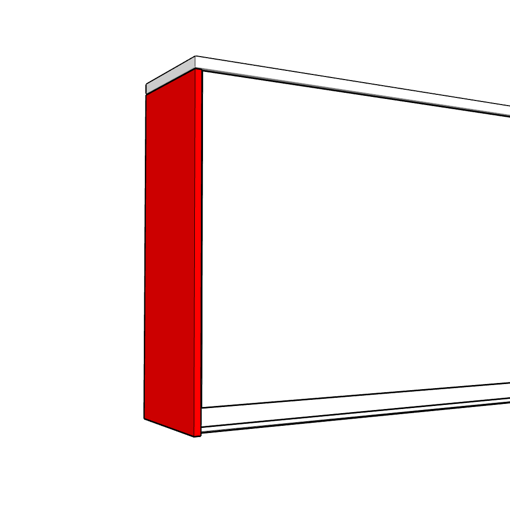 Bowood (Premium Colours) Wall End Panel - Plain - HIGH - TYPE C