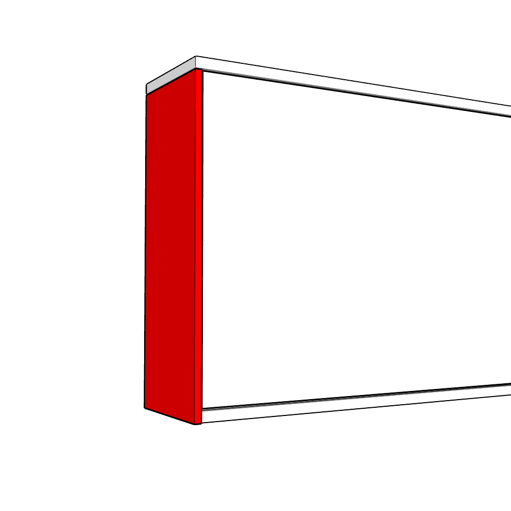 Bowood (Premium Colours) Wall End Panel - Plain - HIGH - TYPE B