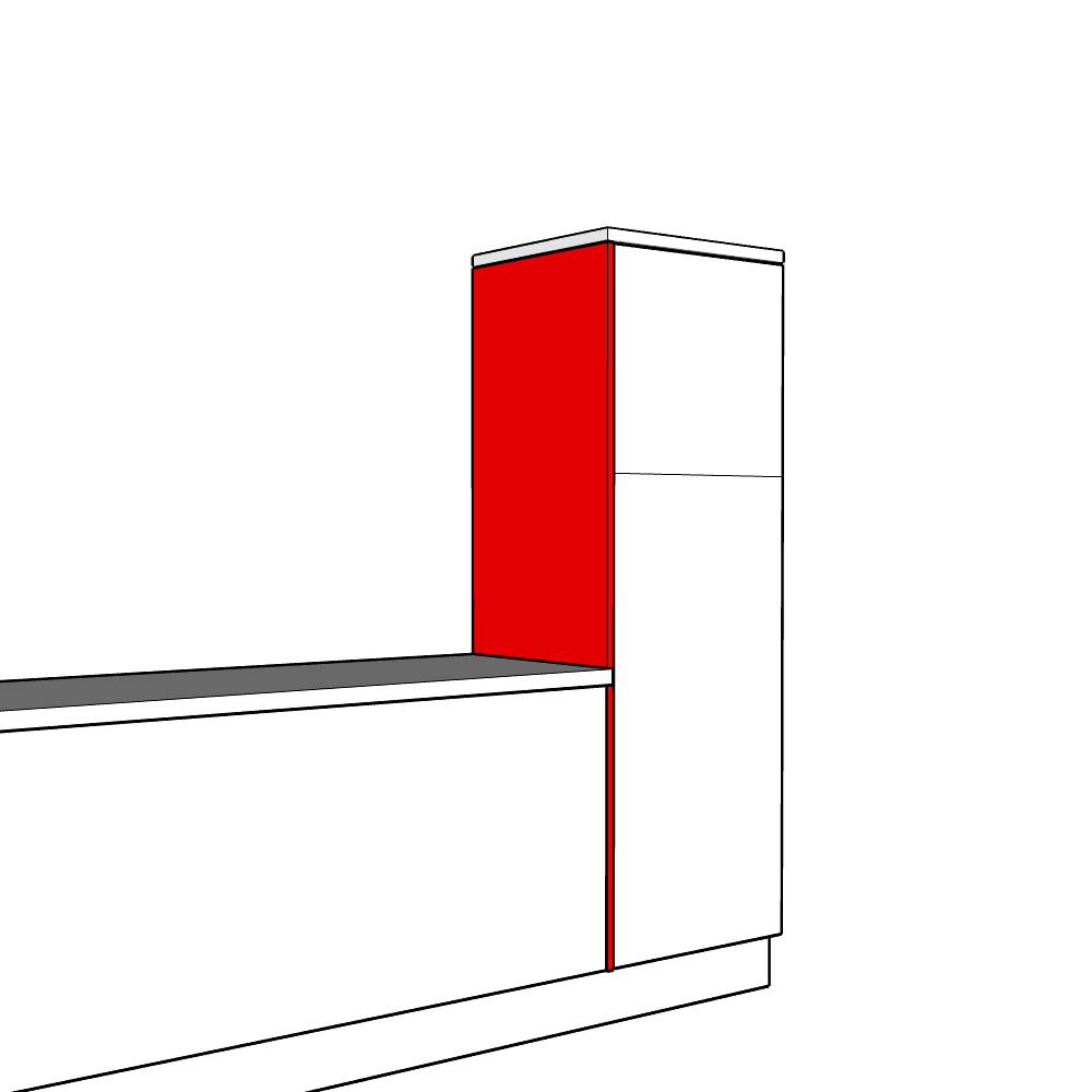 Bewdley Inline Tall End Panel - Plain - Low Larder Height - 1825 x 625 x 18mm