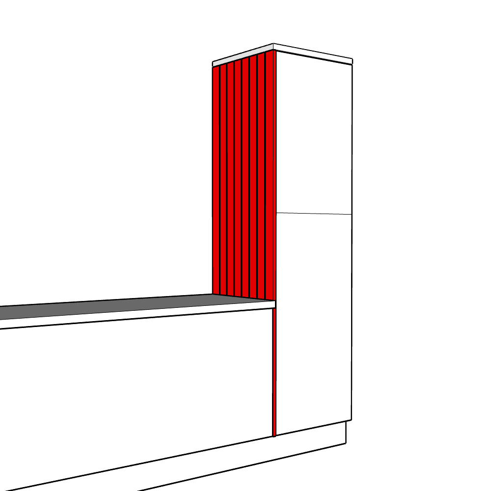 Bewdley Inline Tall End Panel - T&G - High Larder Height - 2150 x 625 x 18mm