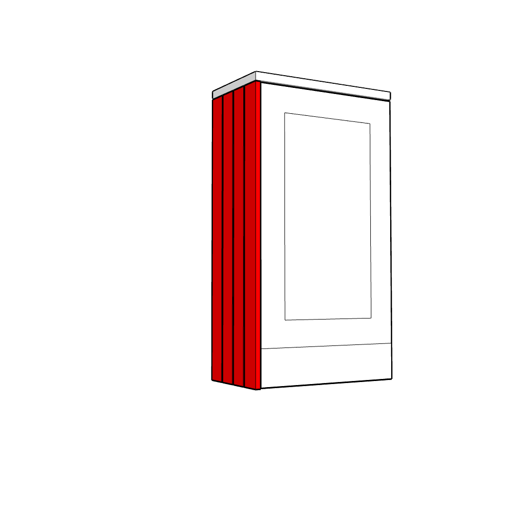 Bewdley (Premium Colours) Dresser End Panel - T&G - To suit LOW height Dresser Unit (1105 x 350 x 18mm)