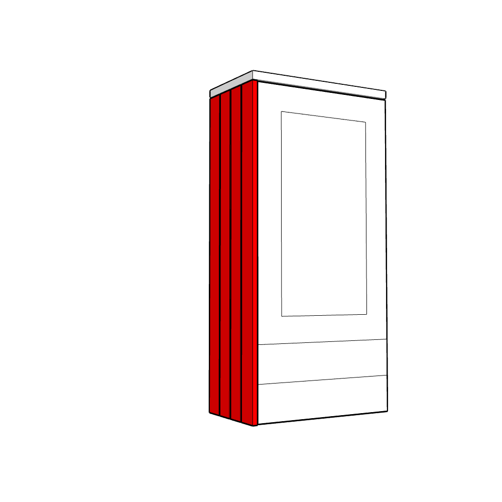 Bewdley (Premium Colours) Dresser End Panel - T&G - To suit MEDIUM height Dresser Unit (1250 x 350 x 18mm)