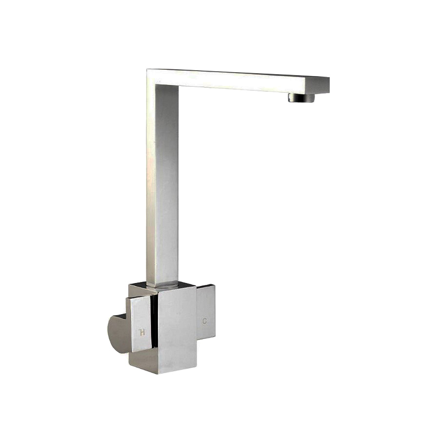 Havel Brushed Steel Twin Lever Mixer Tap