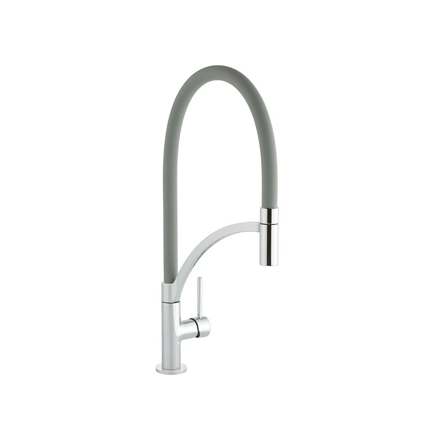 Garone pull out Grey and Chrome Single Lever Mixer Tap