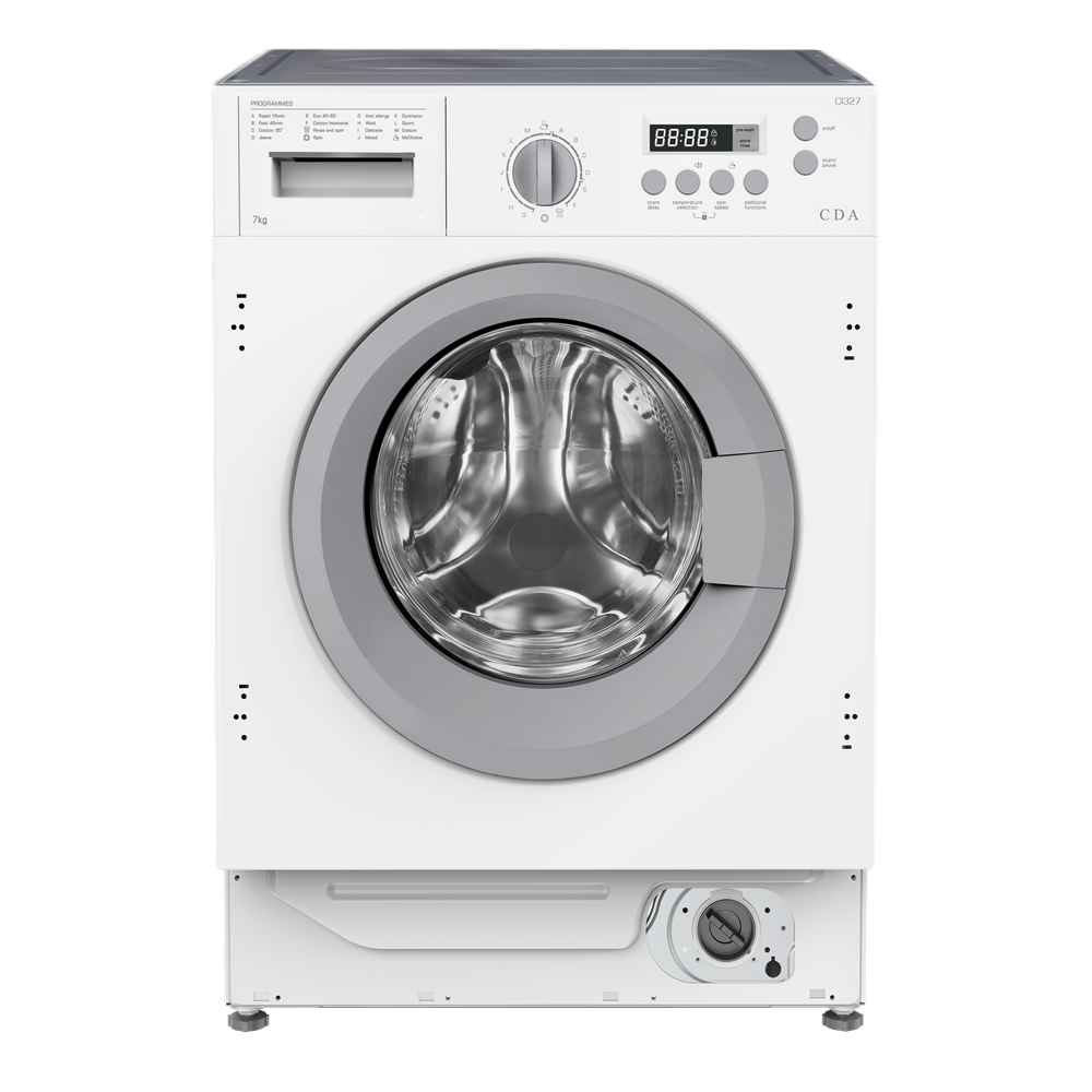 CDA CI327 Integrated 7kg Load Washing Machine, 1400 rpm (2022)