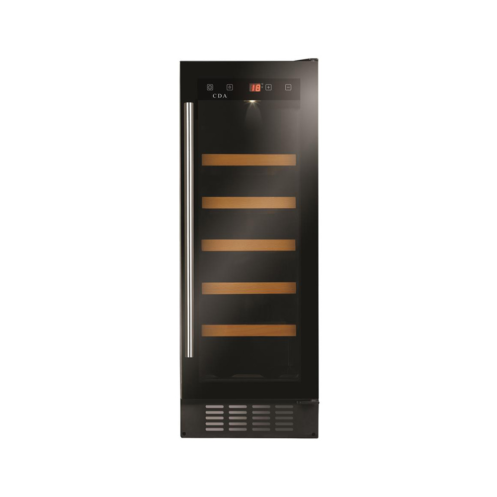 CDA FWC304BL 300mm Under Counter Wine Cooler, Black, 20 Bottle