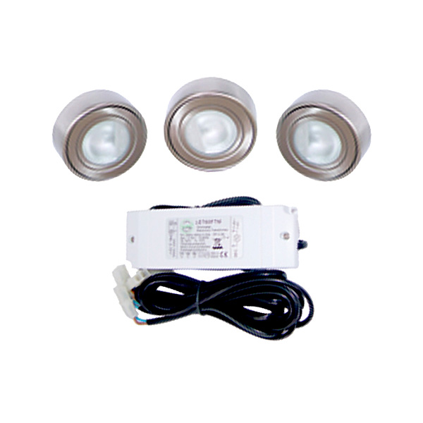 3 x LED Cabinet Lights Kit - Round