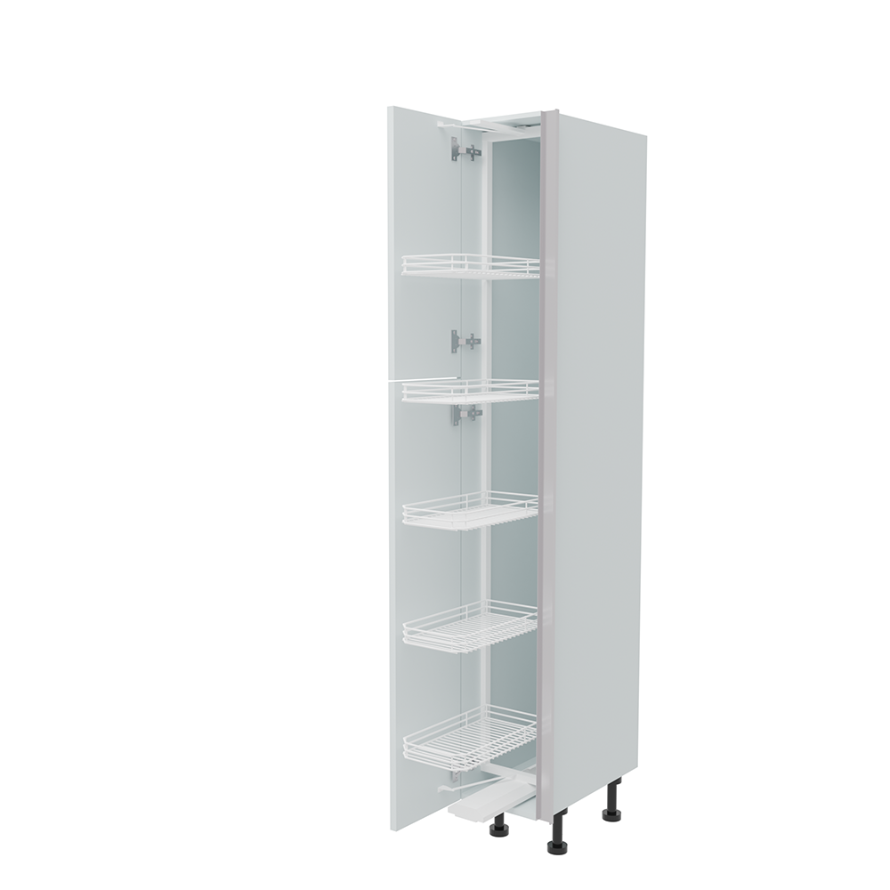 300mm True Handleless Tall Swing Out Larder Unit - Left Hand - 715mm Top Door (Medium)