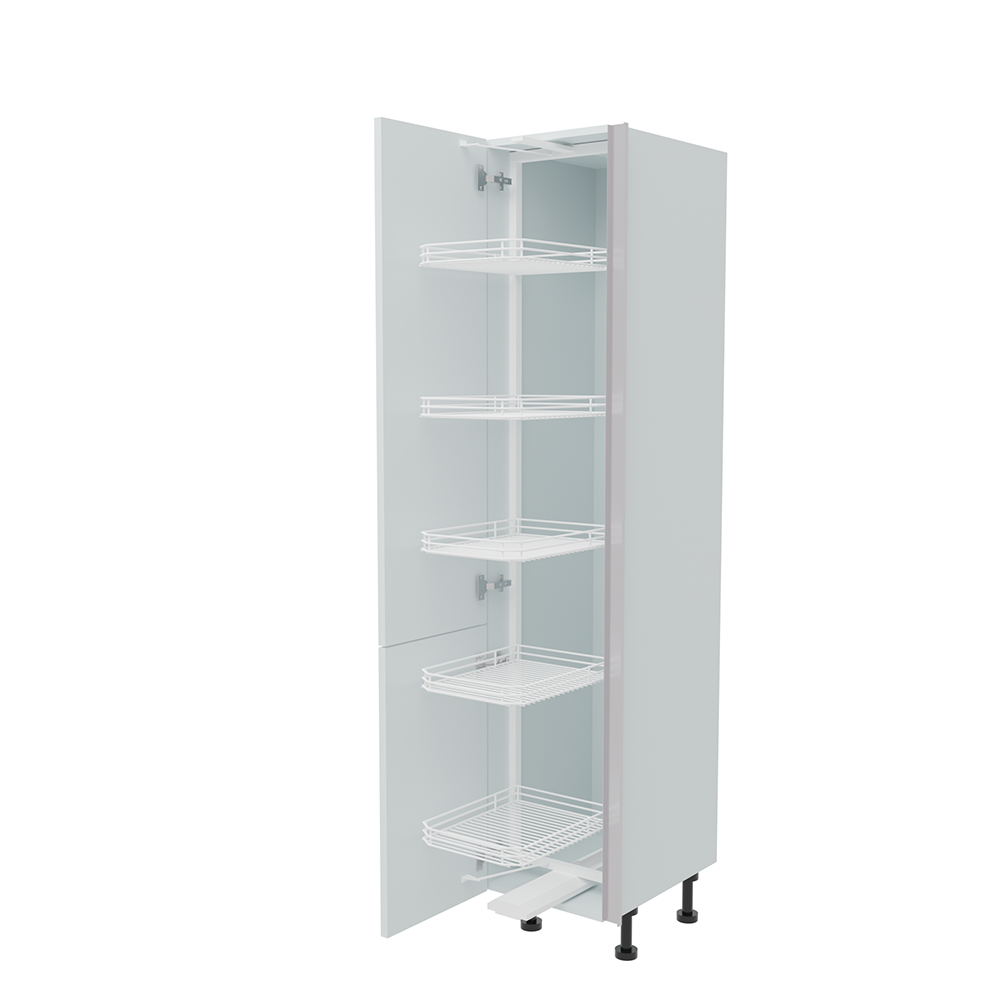 400mm True Handleless Tall Swing Out Larder Unit - Left Hand - 720mm Lower Door (Medium) 