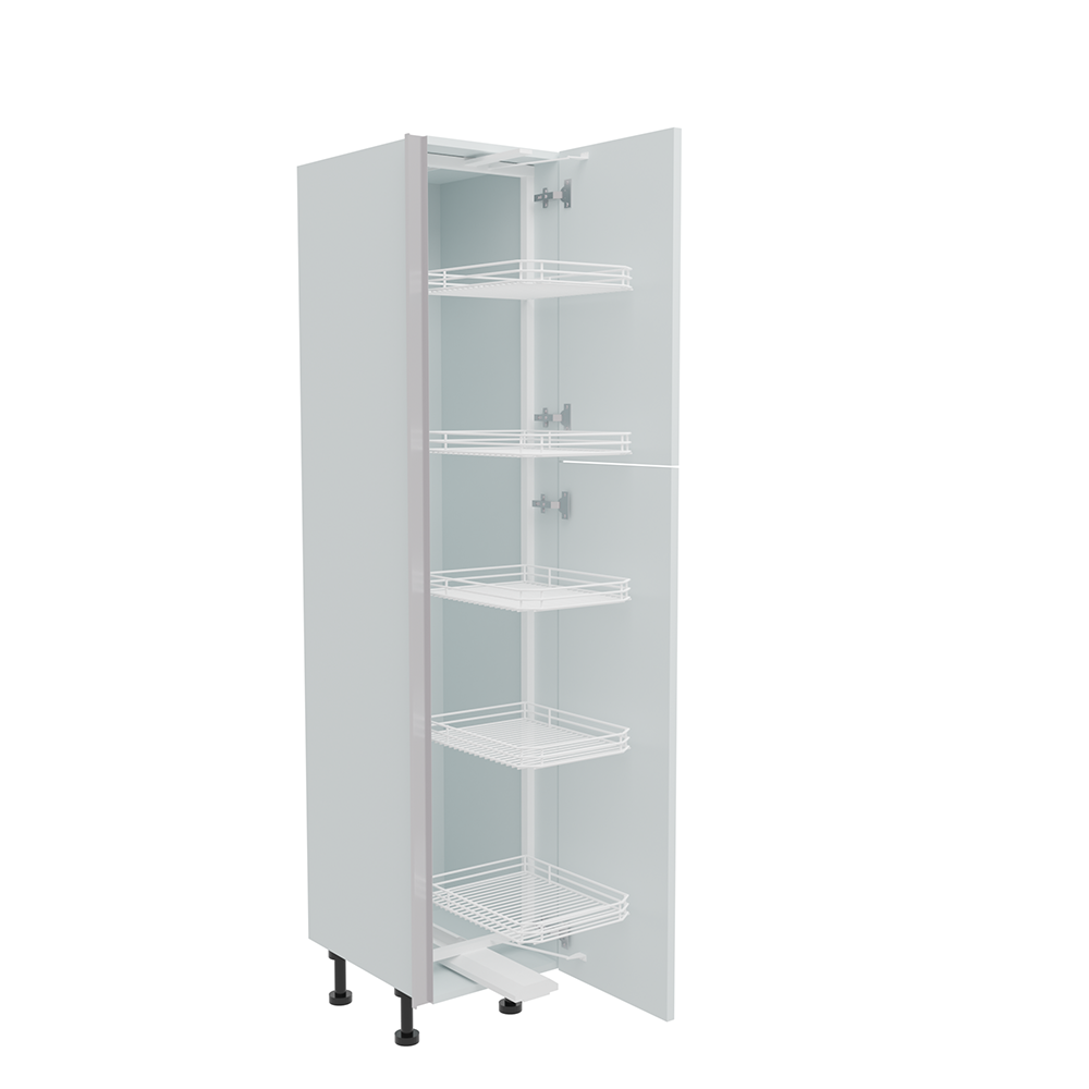 400mm True Handleless Tall Swing Out Larder Unit - Right Hand - 720mm Top Door (Medium) 