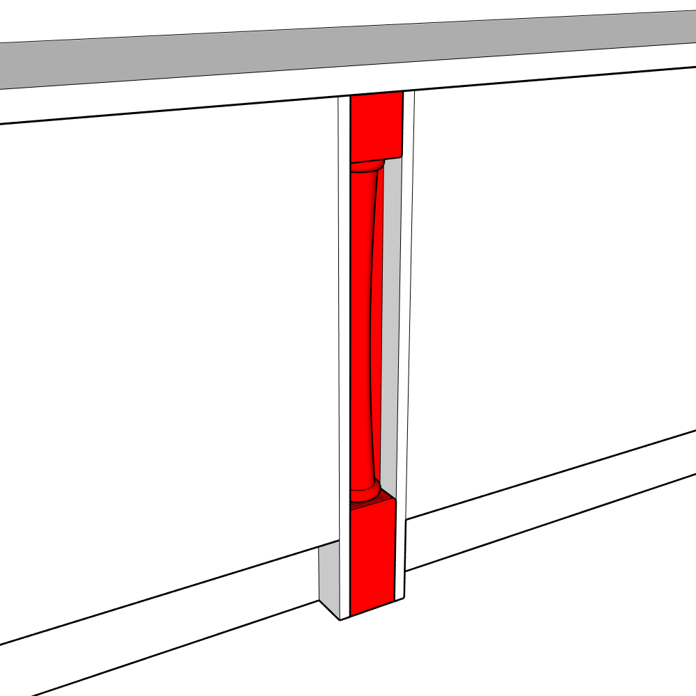 Artino Barrel Pilaster - 900 x 90mm