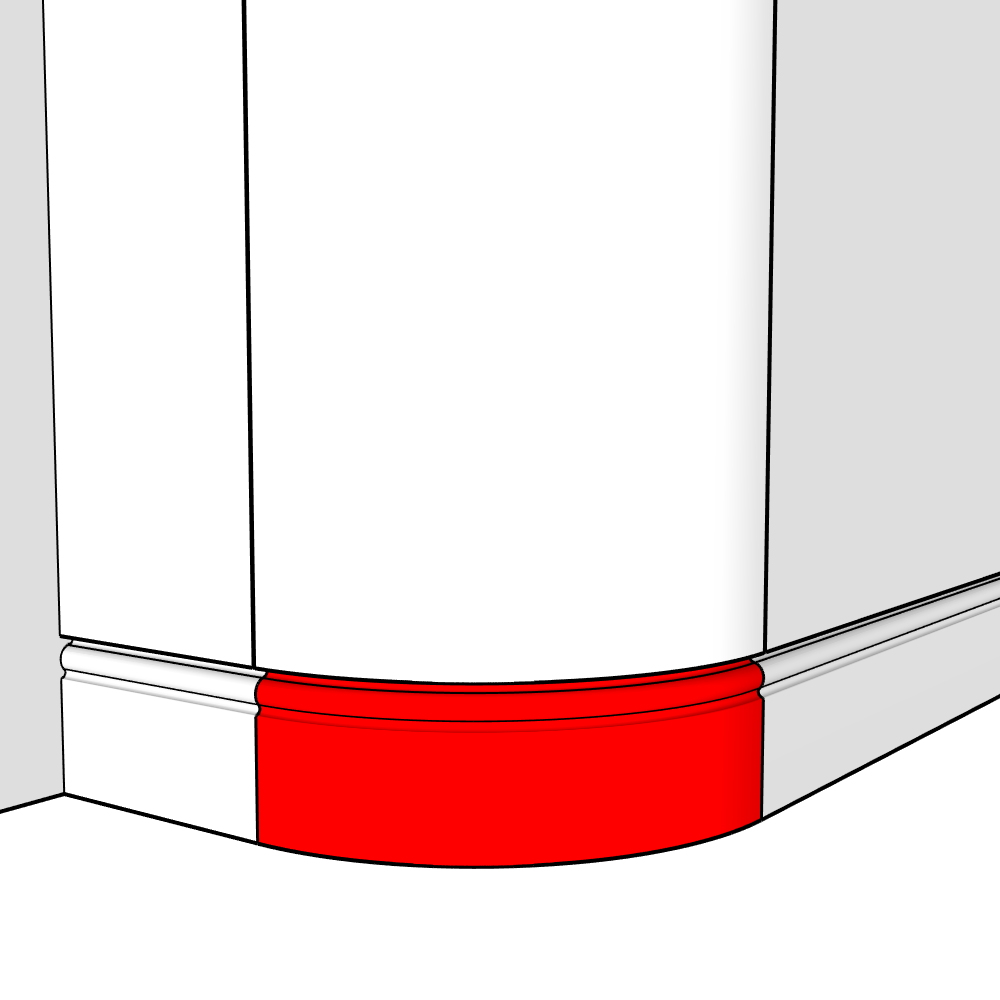 Artino External Curved Torus Profiled Plinth - 300 x 300 x 150mm