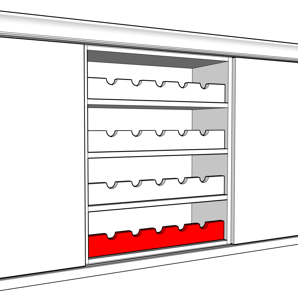 Bewdley Wine Rail Bracket - 1200 x 60 x 18mm