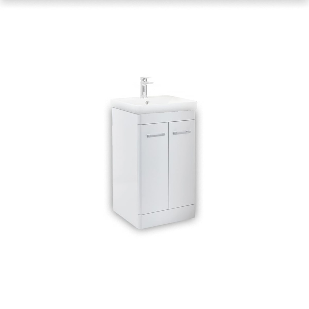 Rossini Floor Standing 500mm Wide Vanity Unit -White Gloss