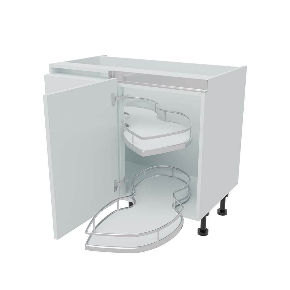 1000mm True Handleless Highline Corner Base Unit - Corner Pull Out Shelving - 500mm Door (Left Blank)