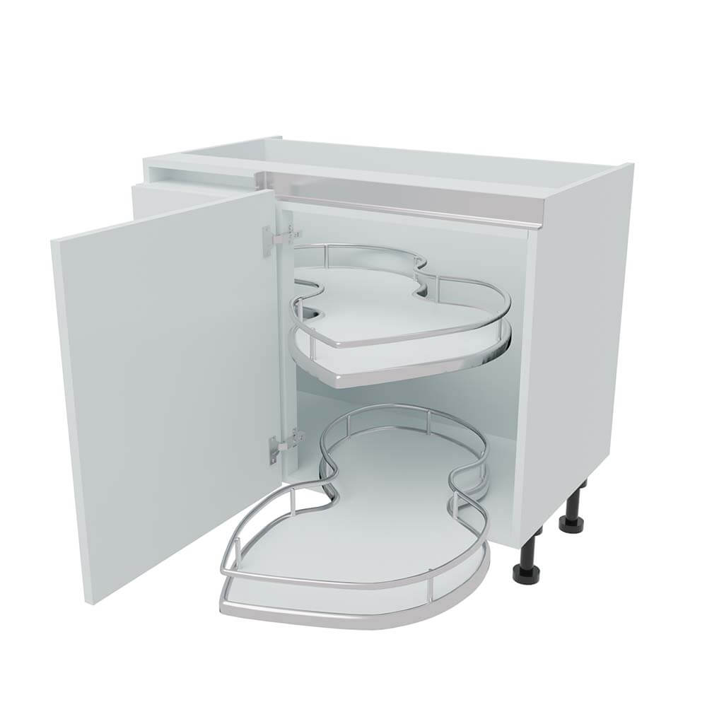 1000mm True Handleless Highline Corner Base Unit - Corner Pull Out Shelving - 600mm Door (Left Blank)