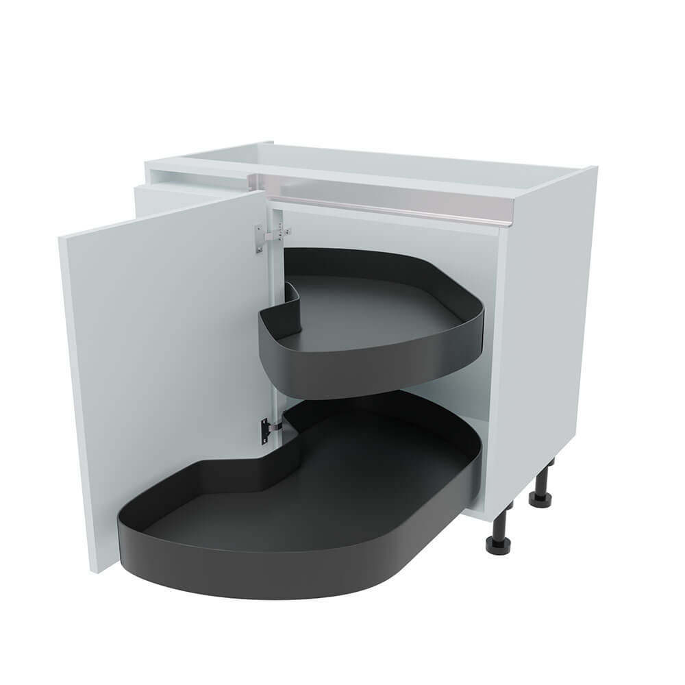 1000mm True Handleless Highline Corner Base Unit - LAVA Corner Pull Out Shelving - 600mm Door (Left Blank)