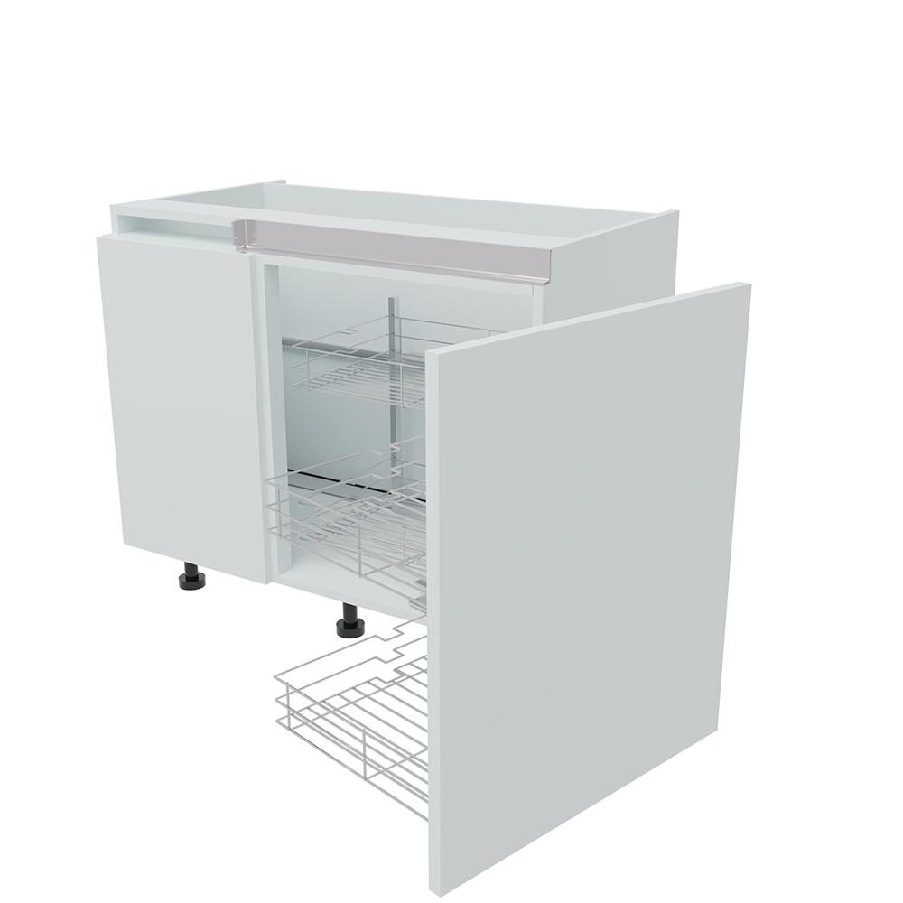 1000mm True Handleless Highline Corner Base Unit - Magic Corner - 600mm Door (Left Blank)