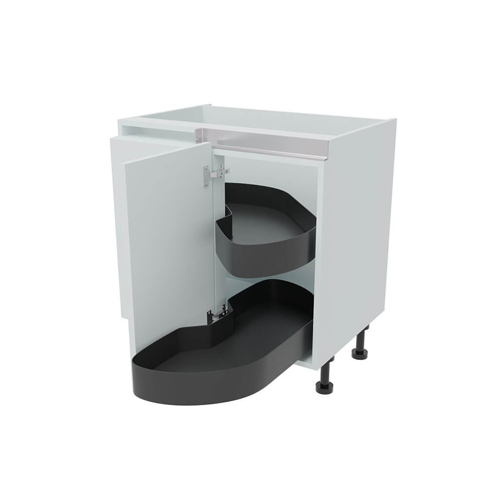 800mm True Handleless Highline Corner Base Unit - LAVA Corner Pull Out Shelving - 400mm Door (Left Blank)