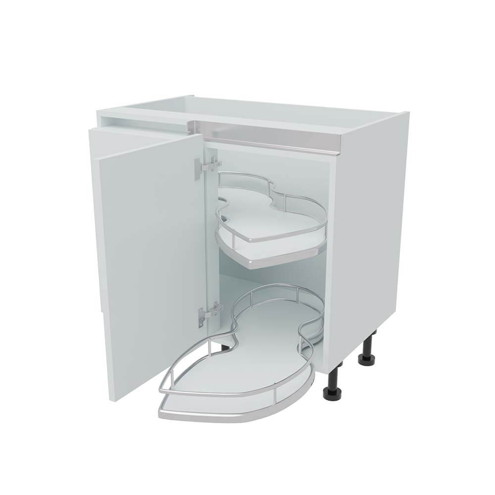 900mm True Handleless Highline Corner Base Unit - Corner Pull Out Shelving - 450mm Door (Left Blank)