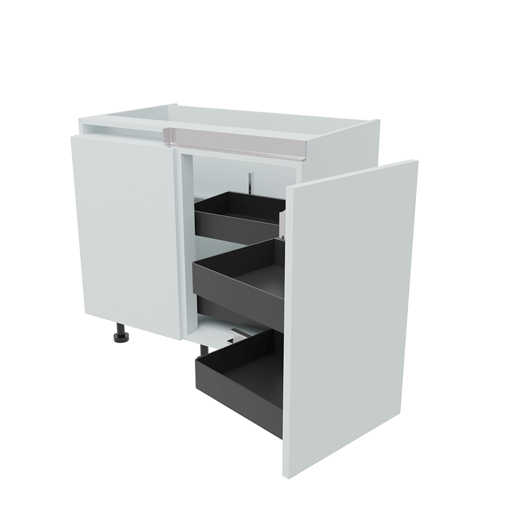 900mm True Handleless Highline Corner Base Unit - Planero Swing Out Corner - 450mm Door (Left Blank)