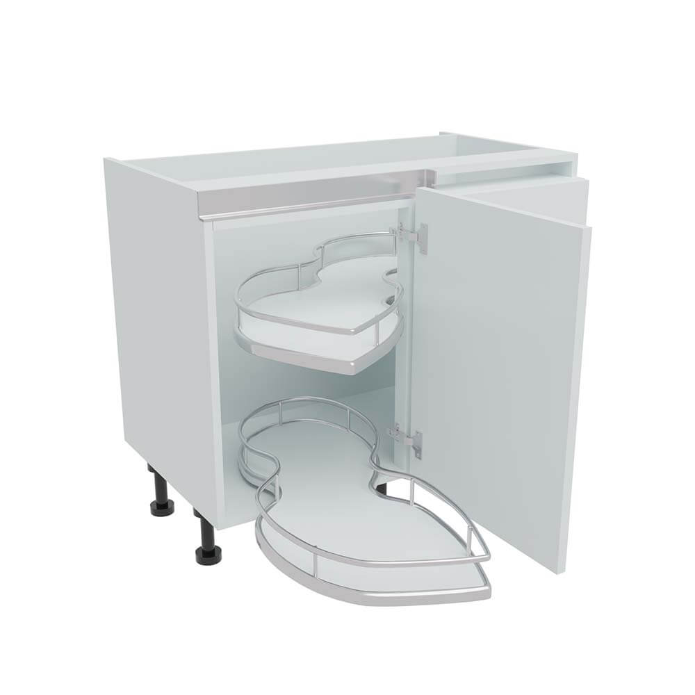 1000mm True Handleless Highline Corner Base Unit - Corner Pull Out Shelving - 500mm Door (Right Blank)