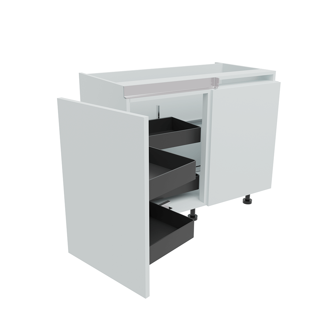 1000mm True Handleless Highline Corner Base Unit - Planero Swing Out Corner - 500mm Door (Right Blank)